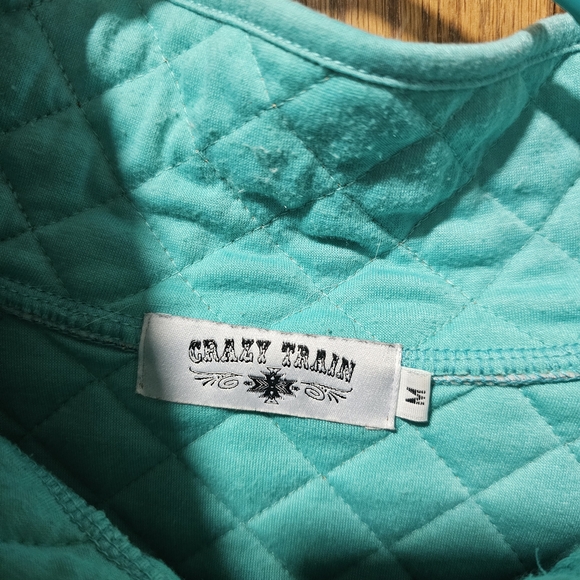 Leopard Print Pullover with Teal Accents - Picture 3 of 3